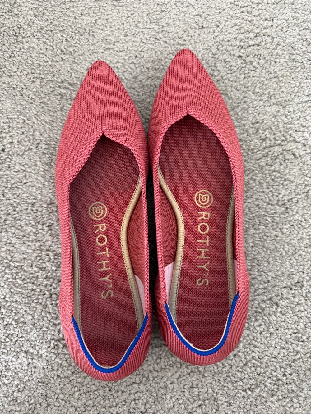 Rothy's Coral Pointed Flats